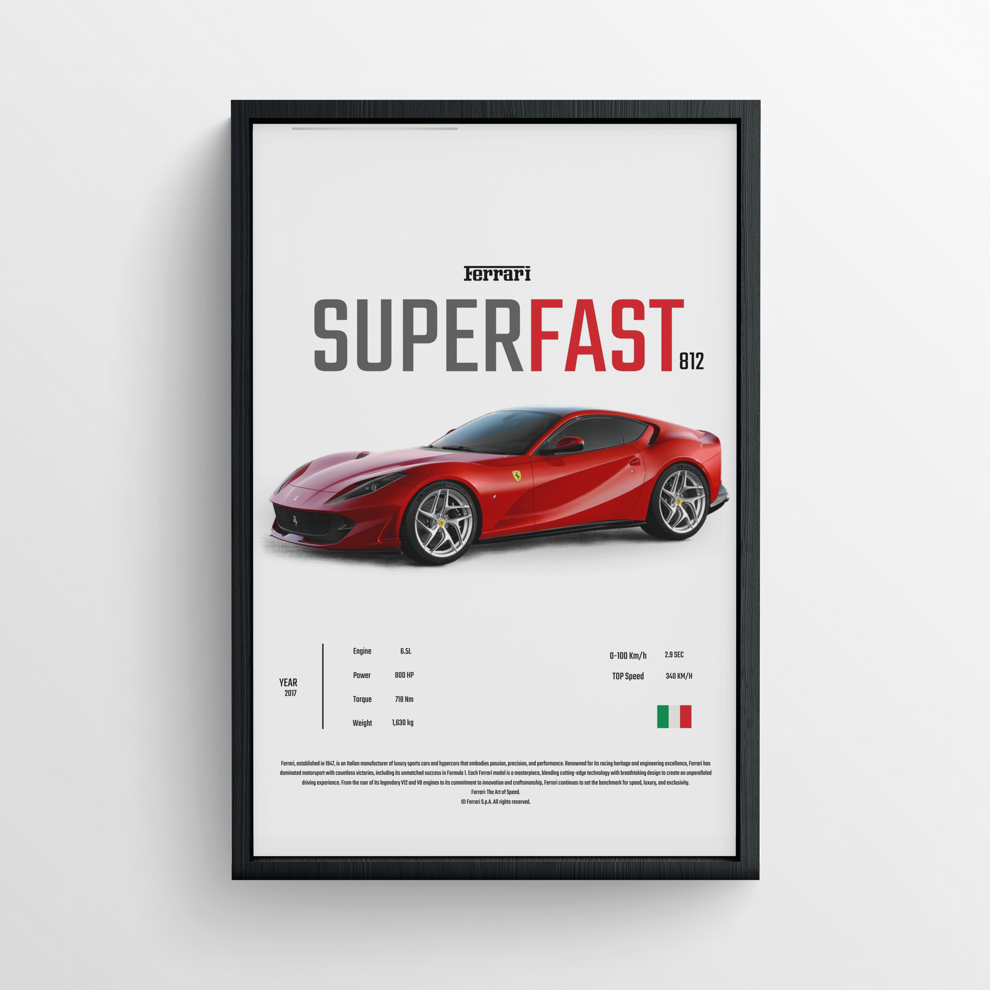 FERRARI SUPERFAST - FRAMED POSTER