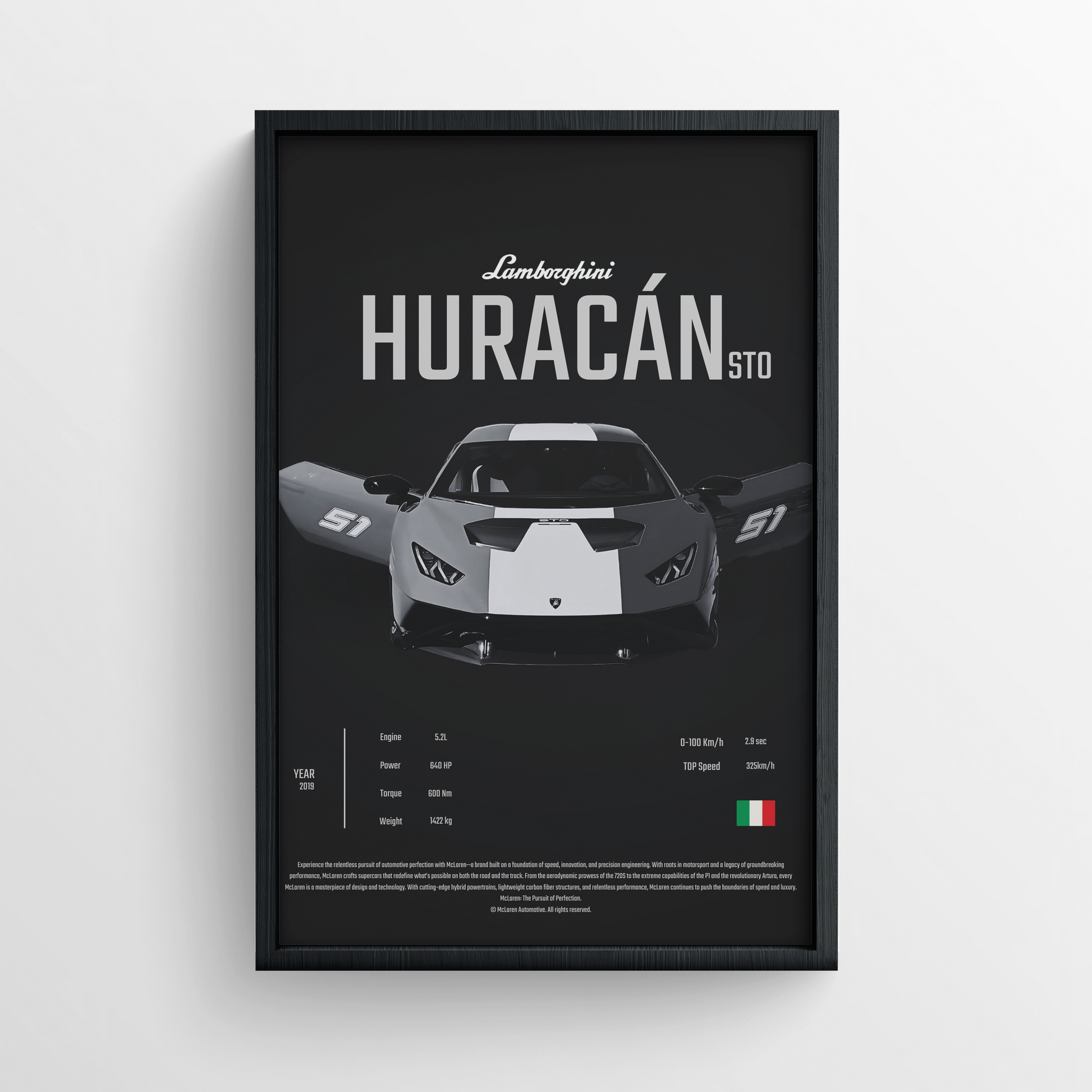 LAMBO HURCAN - FRAMED POSTER