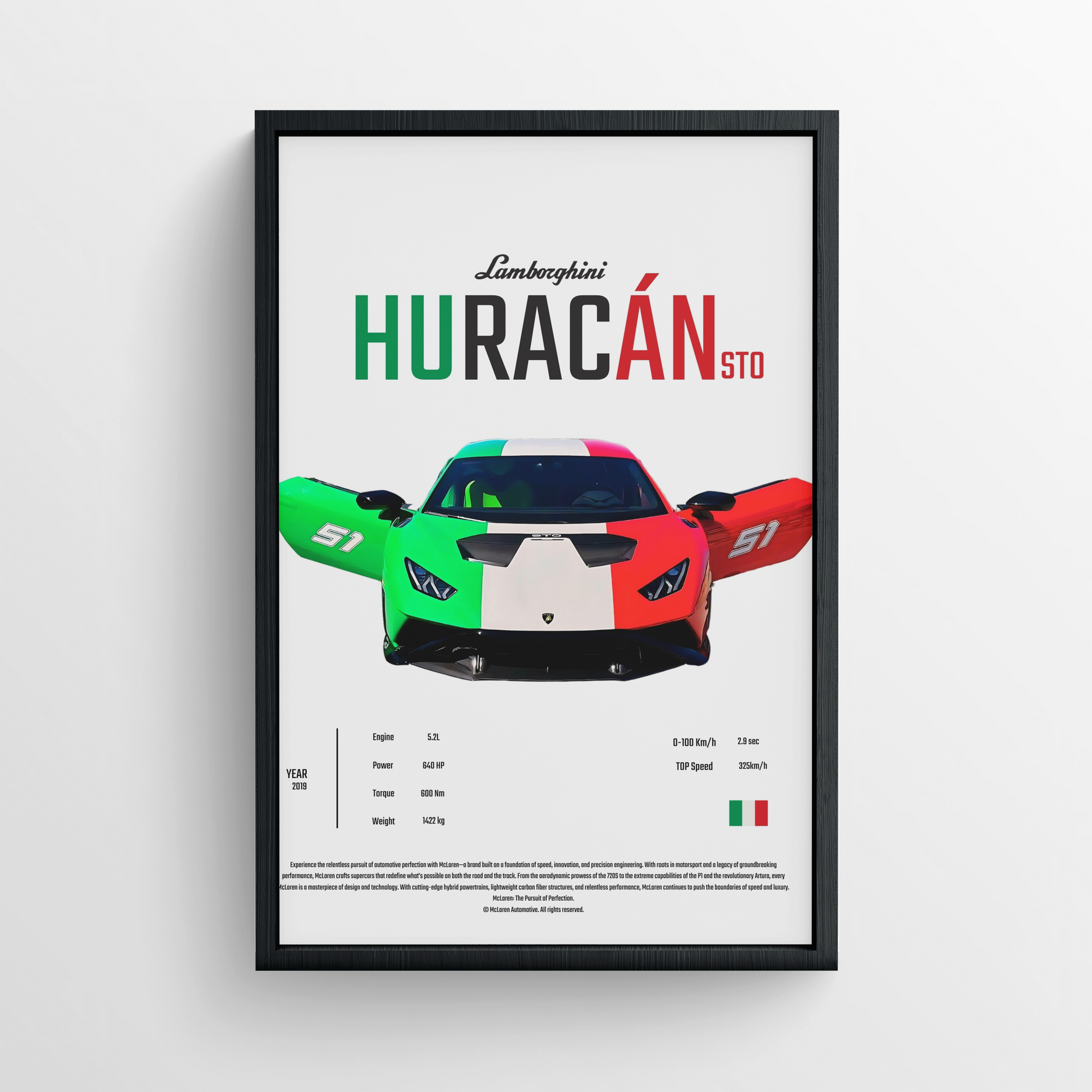 LAMBO HURCAN - FRAMED POSTER