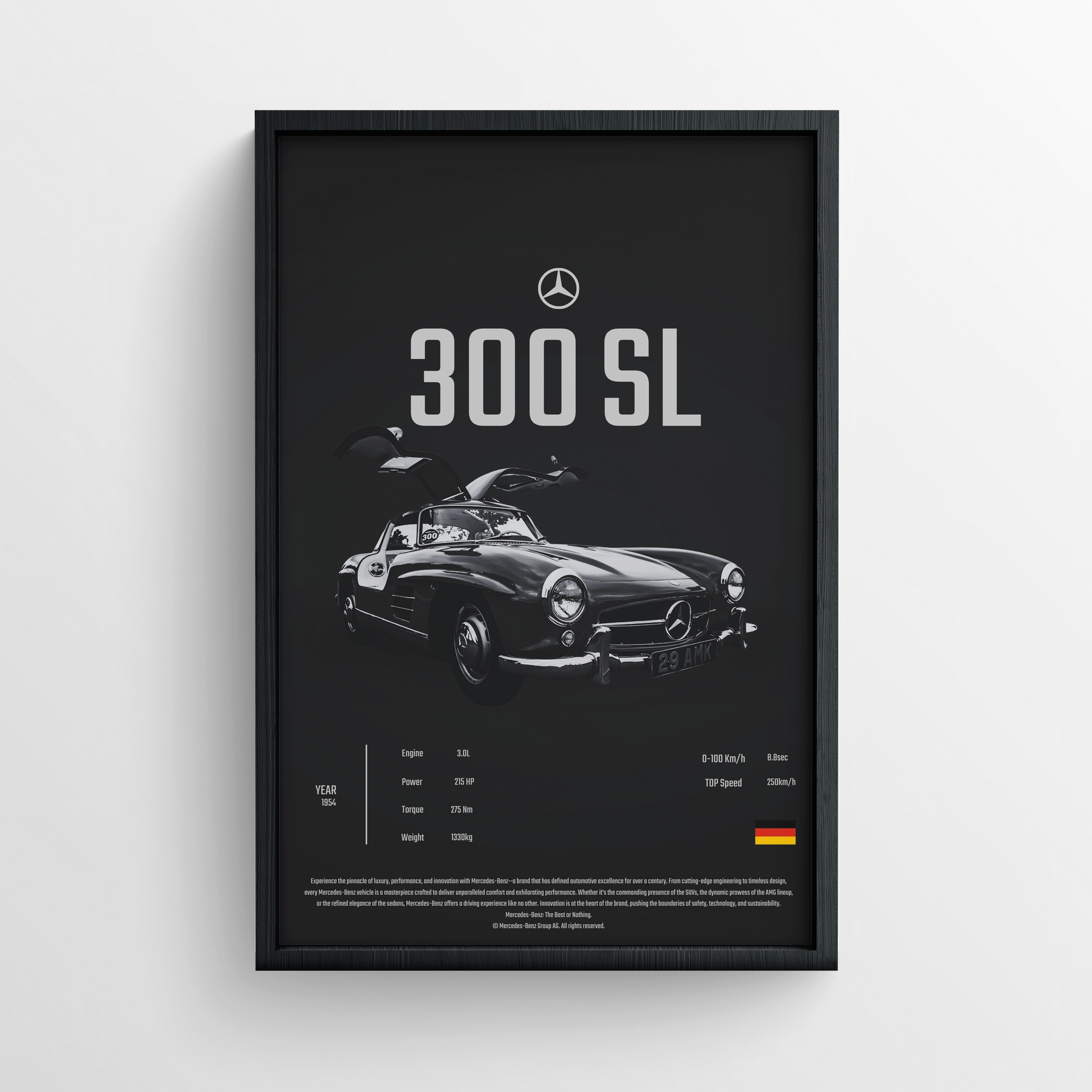 MERCEDES SSL 300 - FRAMED POSTER