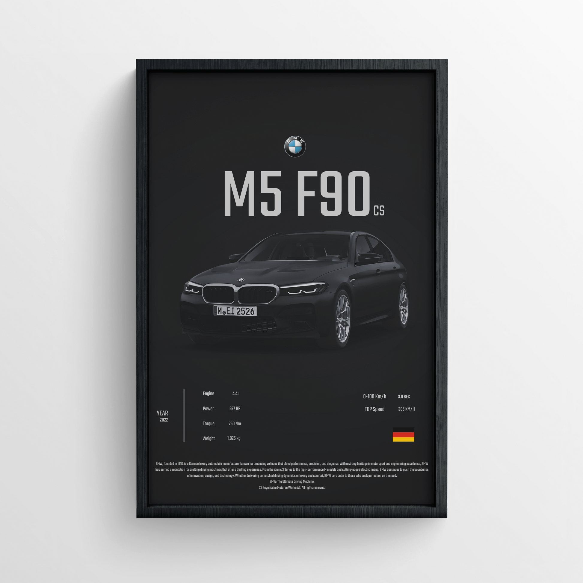BMW M5 F90CS - FRAMED POSTER