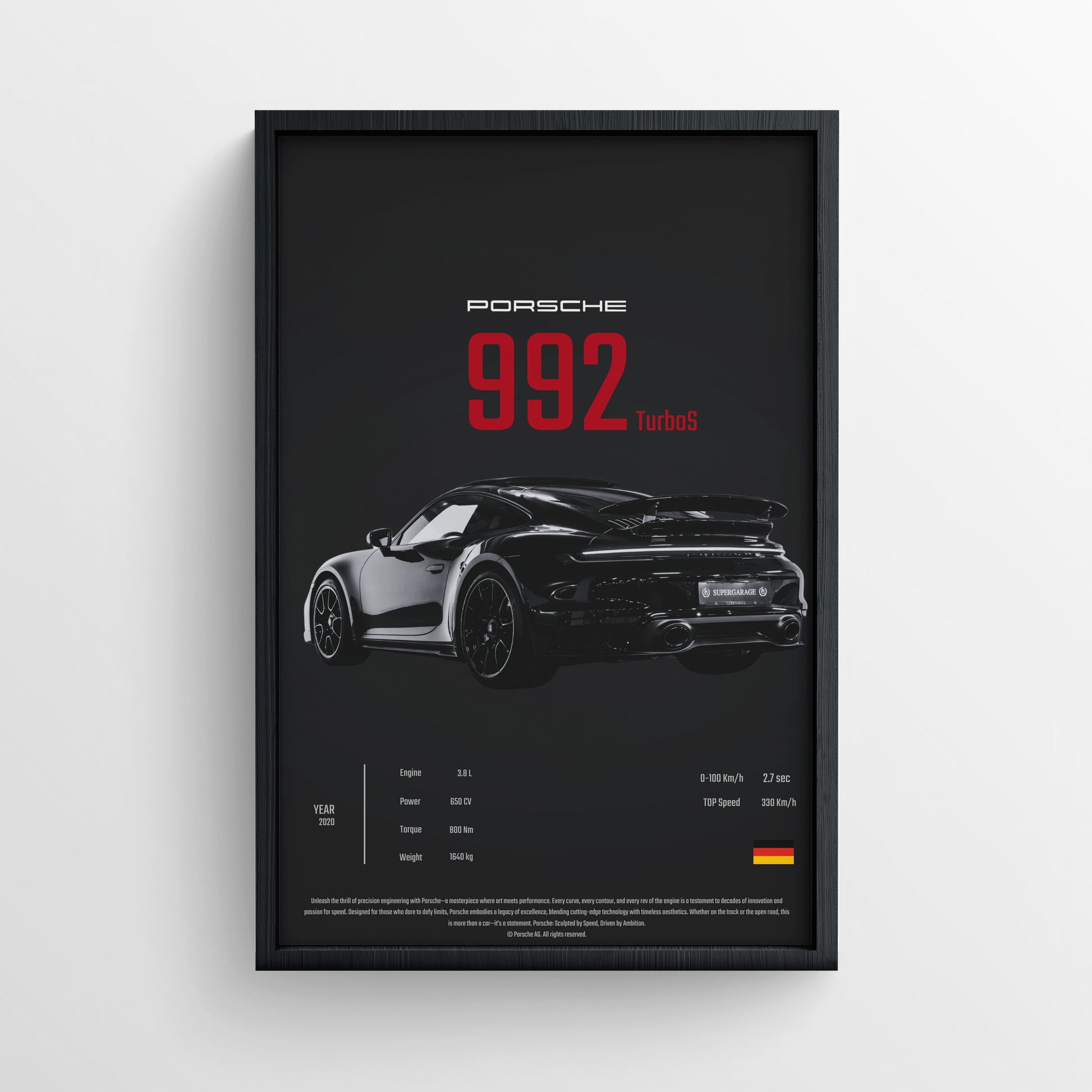 Porsche 992 GT3 Rs - FRAMED POSTER
