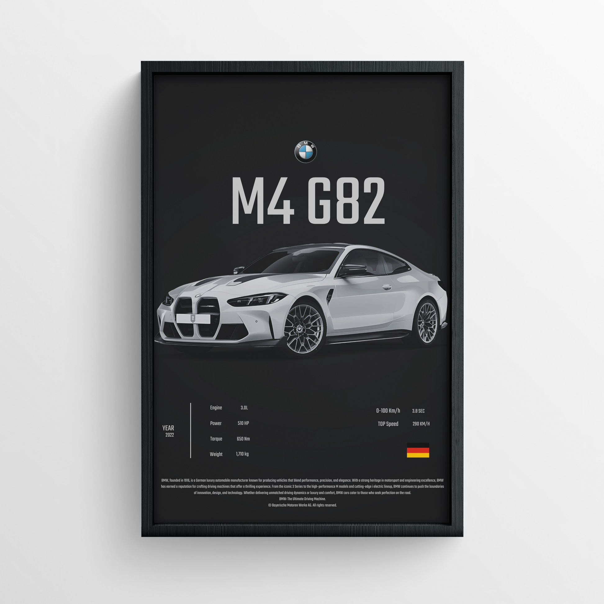 BMW M4 G82 - FRAMED POSTER