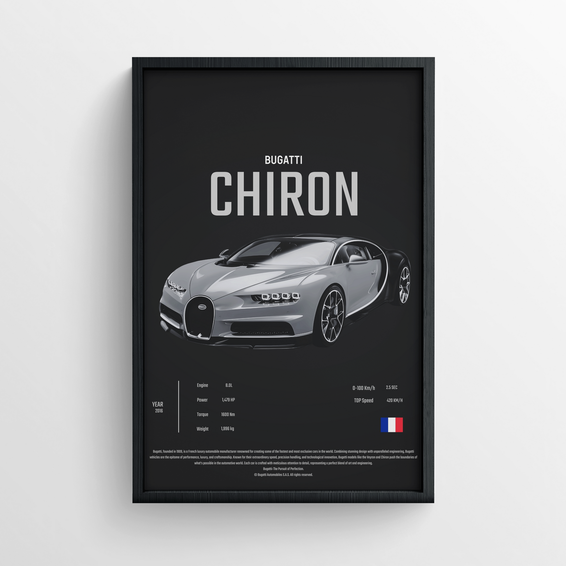 Buggati Chiron - FRAMED POSTER
