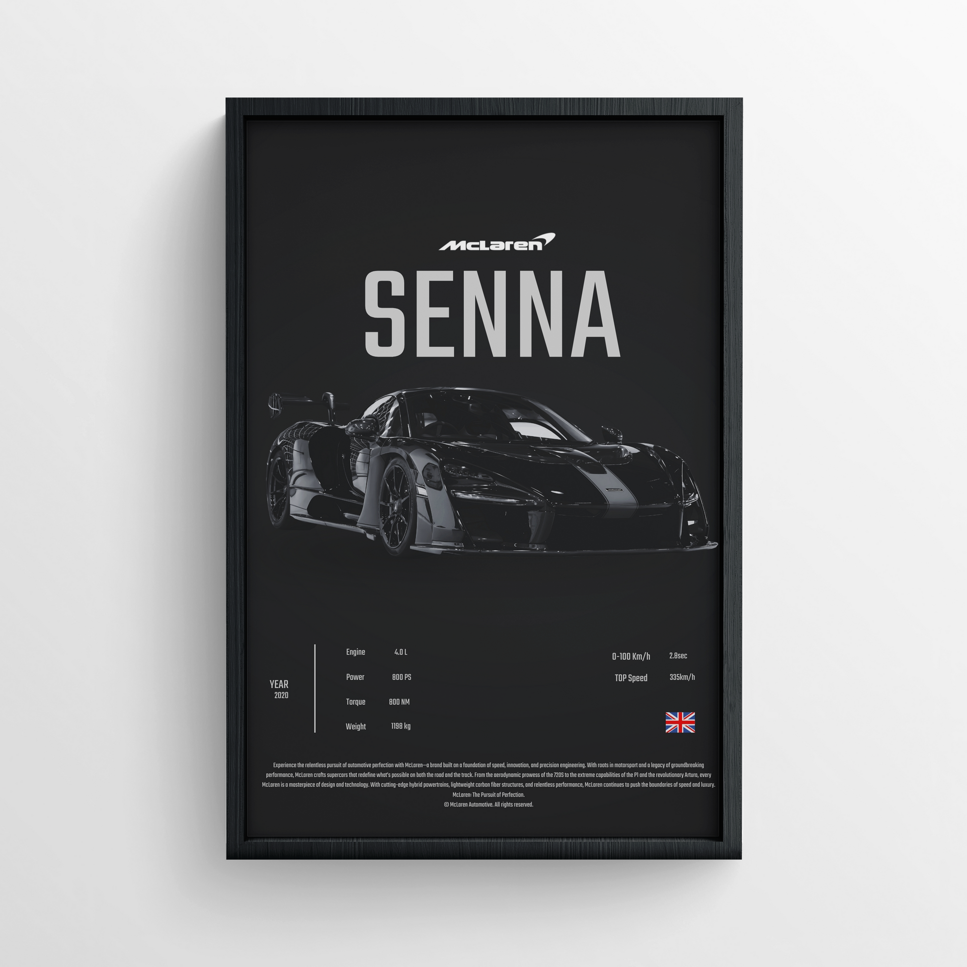 MCLAREN SENNA - FRAMED POSTER