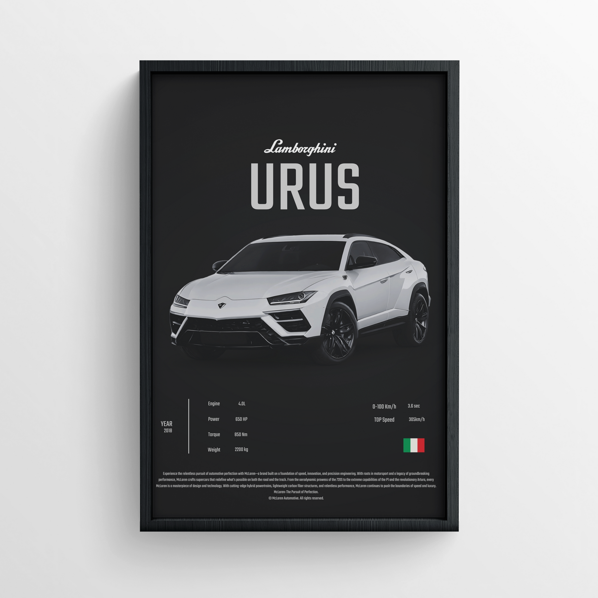 LAMBO URUS - FRAMED POSTER