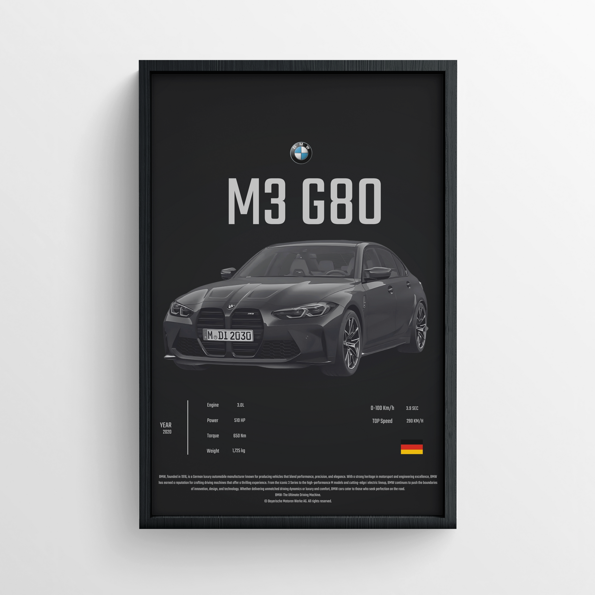 BMW M3 G80- FRAMED POSTER