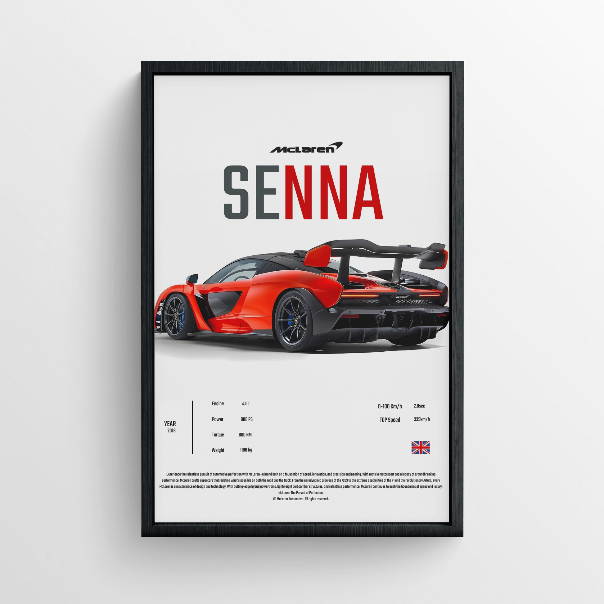 MCLAREN SENNA - FRAMED POSTER