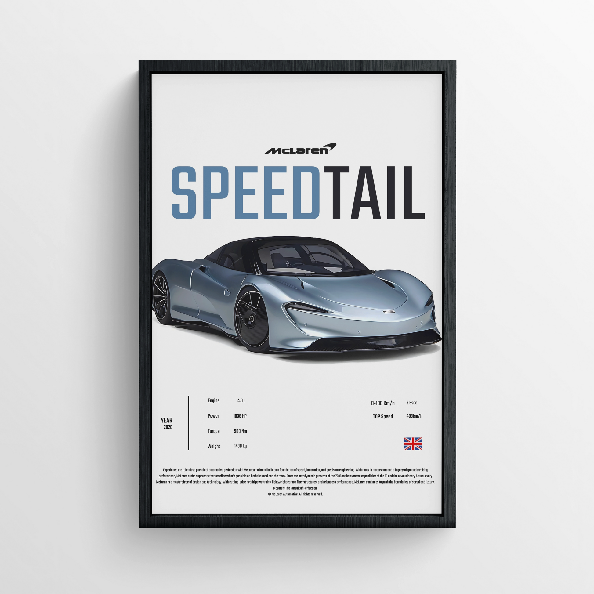 MCLAREN SPEEDTAIL - FRAMED POSTER