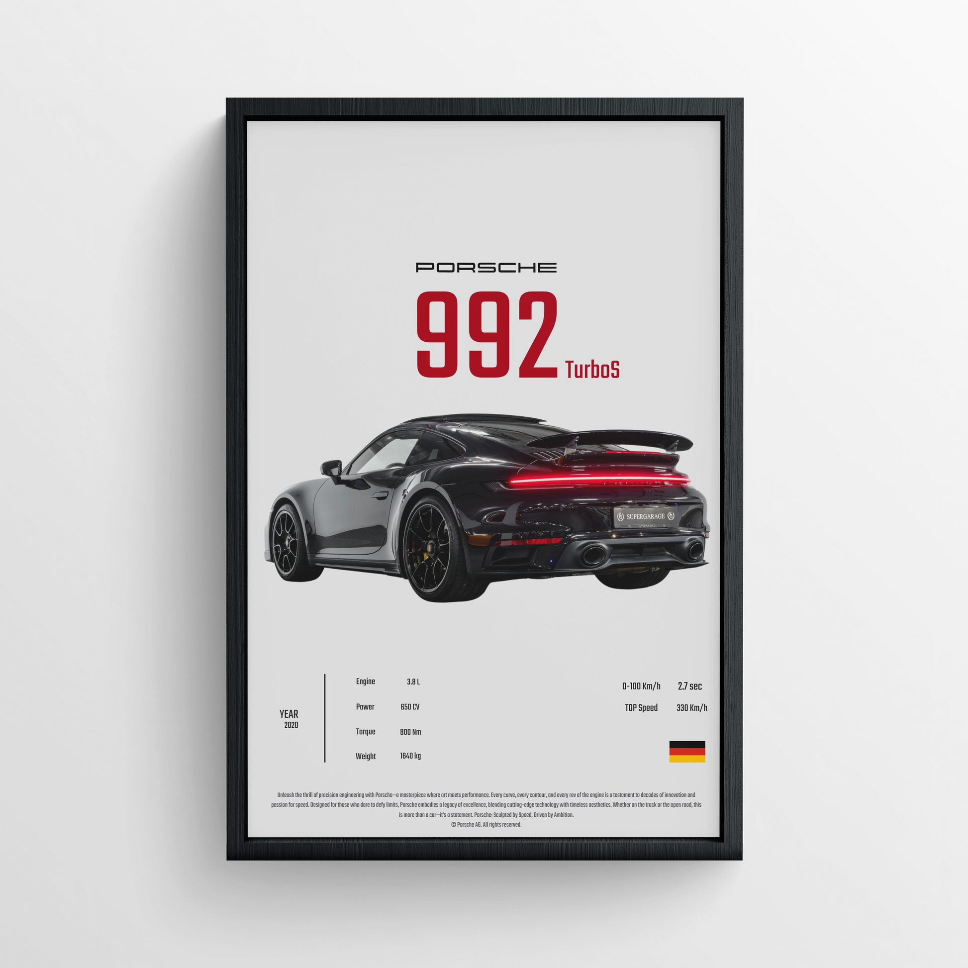 Porsche 992 GT3 Rs - FRAMED POSTER