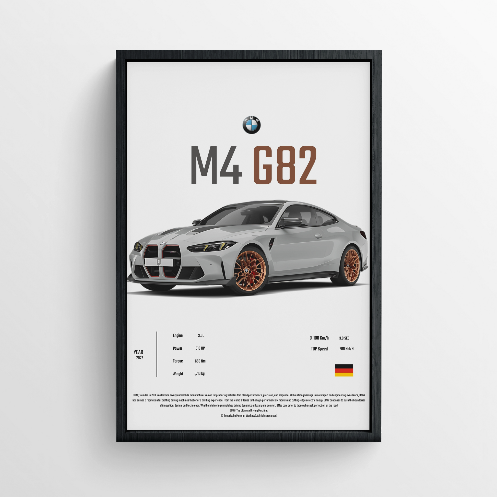BMW M4 G82 - FRAMED POSTER