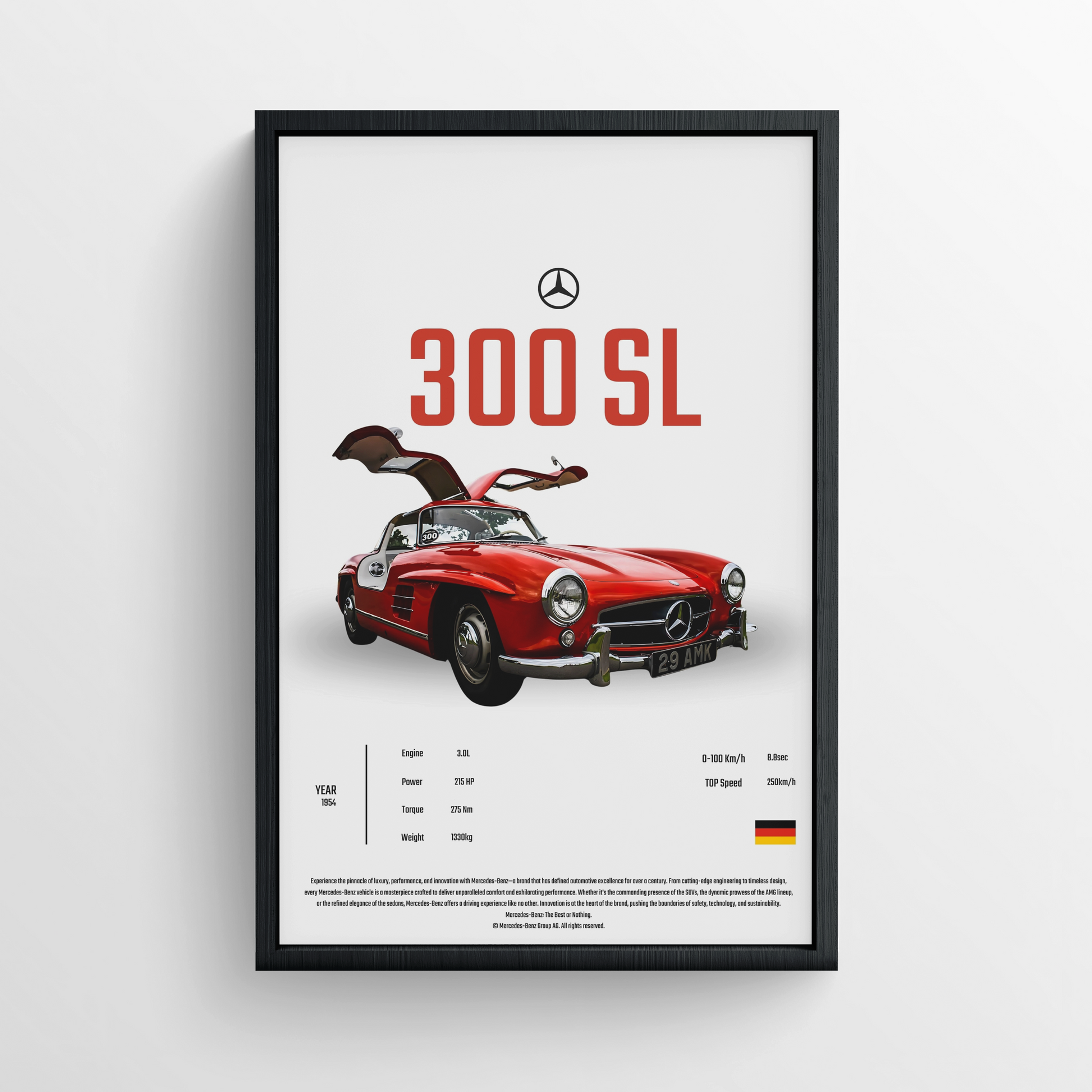MERCEDES SSL 300 - FRAMED POSTER