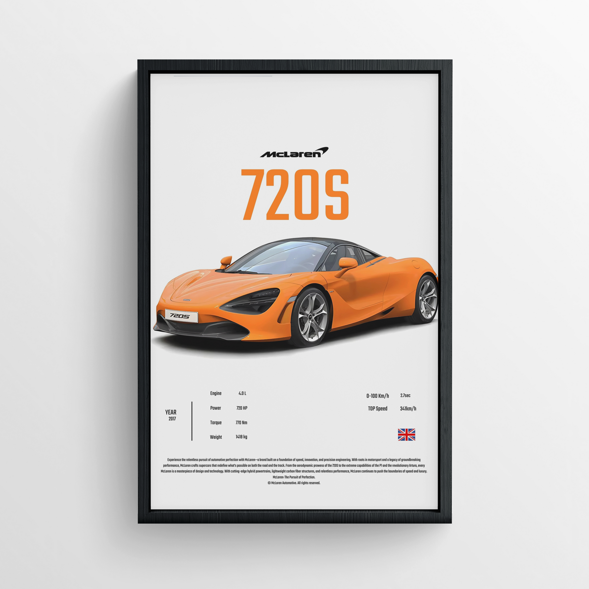 MCLAREN 720S- FRAMED POSTER