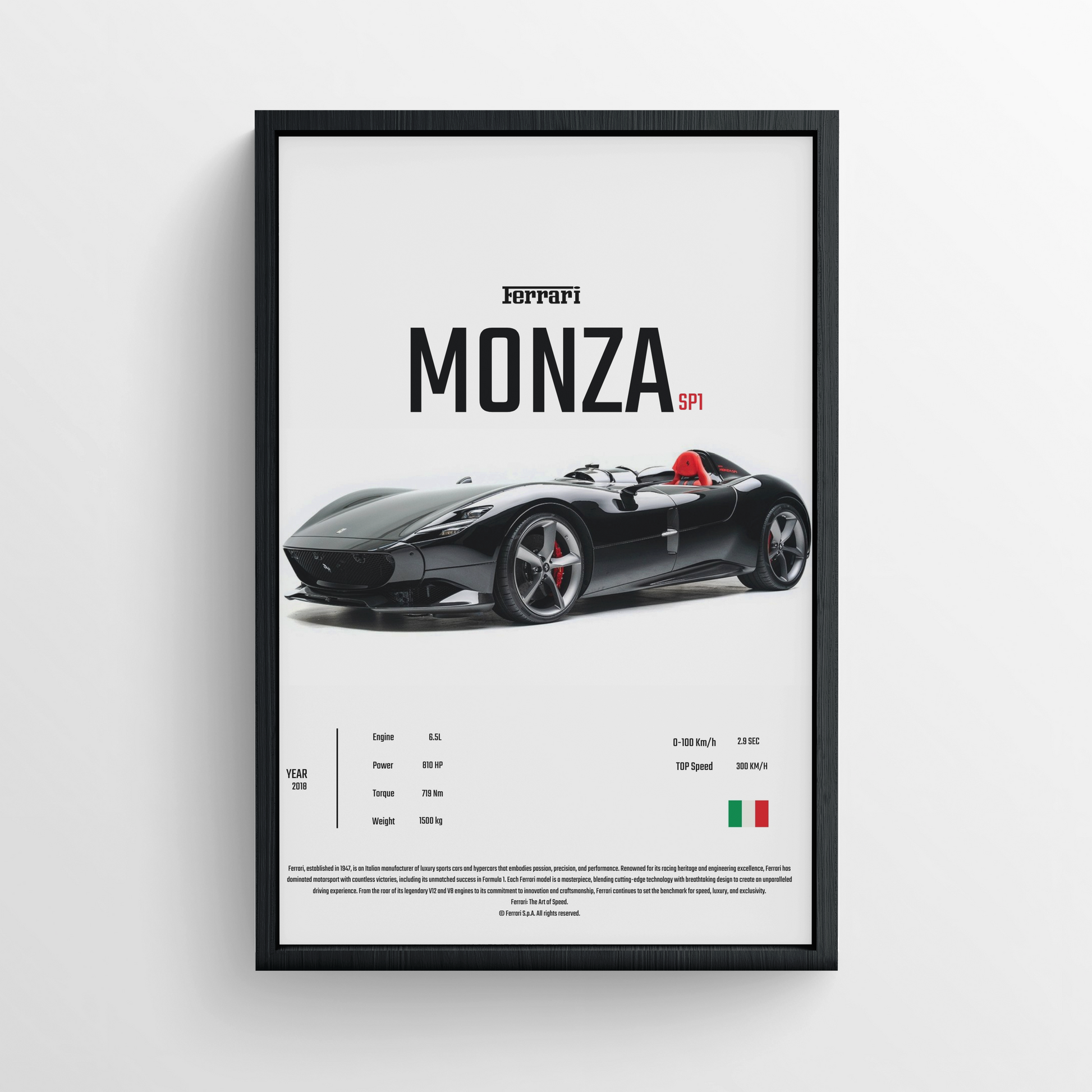 FERRARI MONZA SP1 - FRAMED POSTER