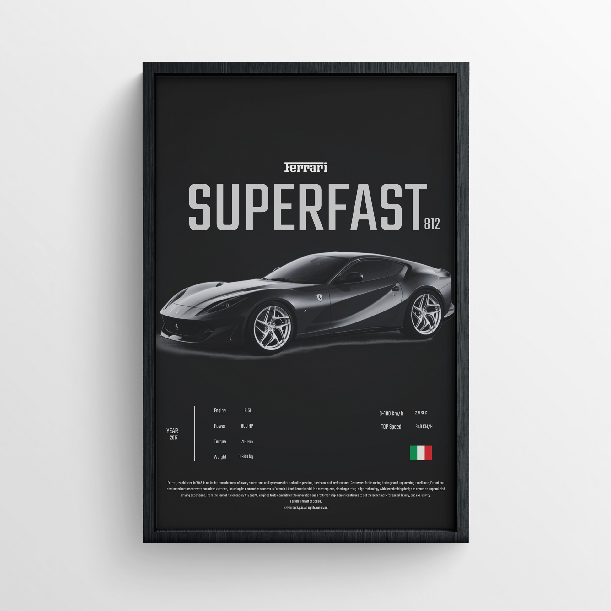FERRARI SUPERFAST - FRAMED POSTER