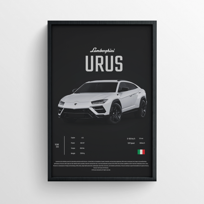 Lamborghini Urus - Framed Poster - Black Version