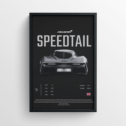 McLaren Speedtail - Framed Poster - Black Version