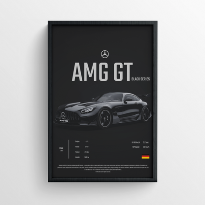 Mercedes-AMG GT - Framed Poster - Black Version