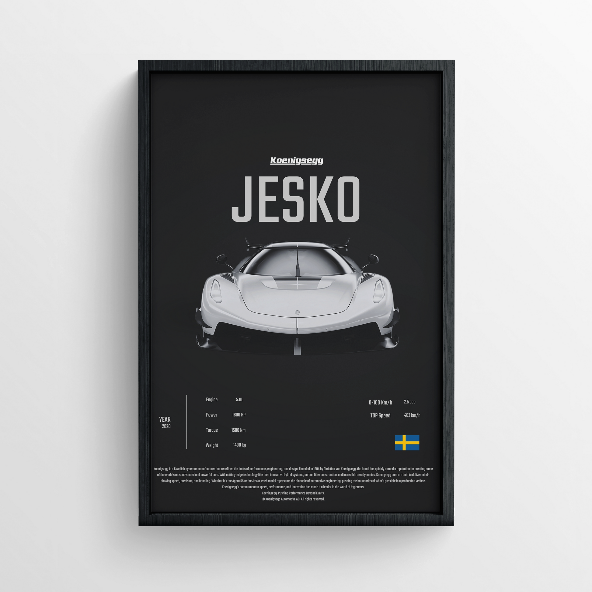 KOENIGSEGG JESKO - FRAMED POSTER