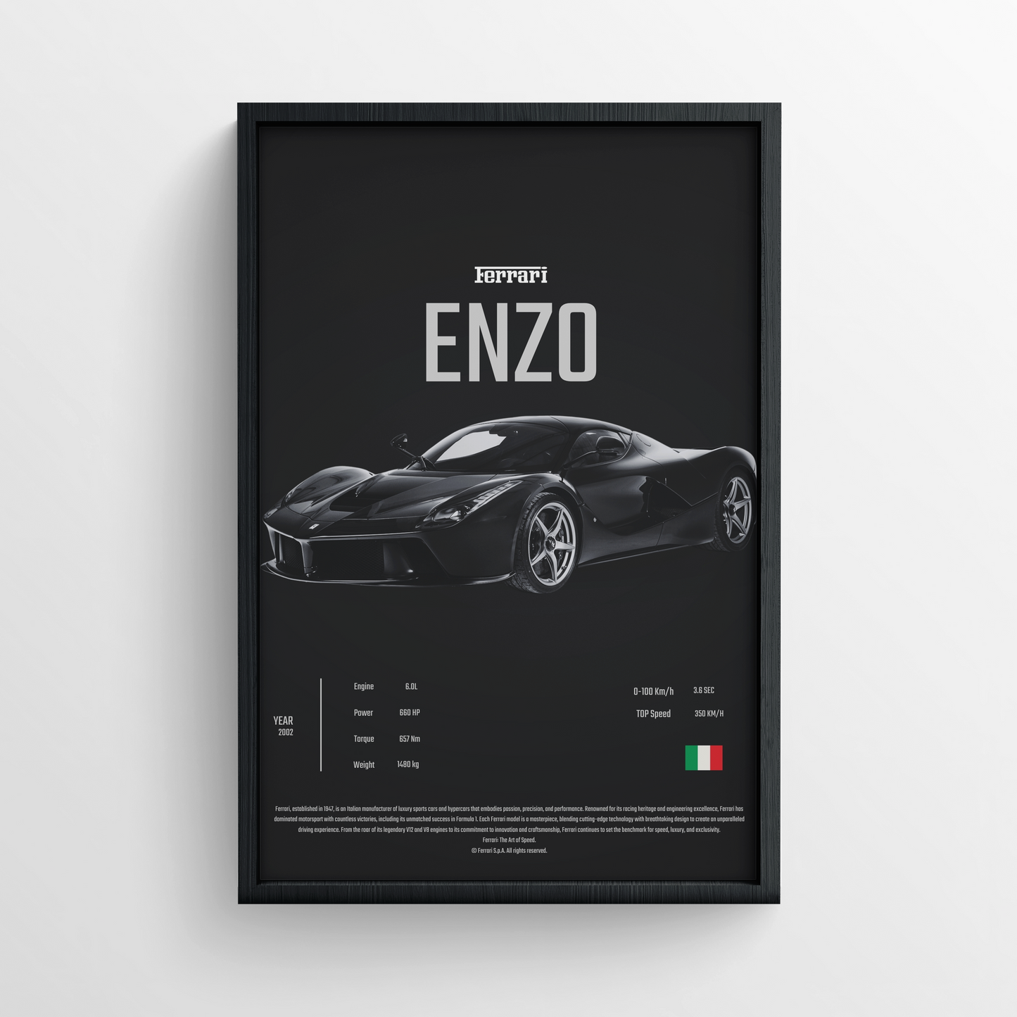 Ferrari Enzo - Framed Poster - Black Version