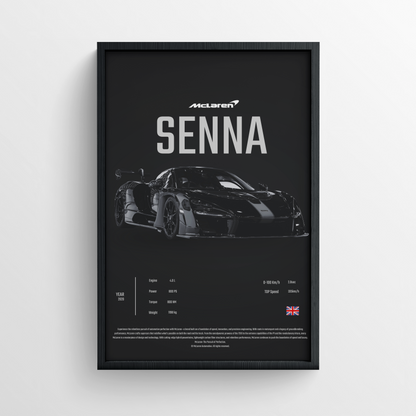 McLaren Senna - Framed Poster - Black Version