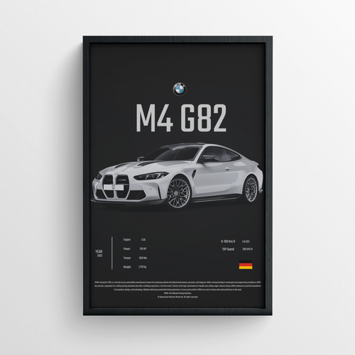 BMW M4 G82 - FRAMED POSTER