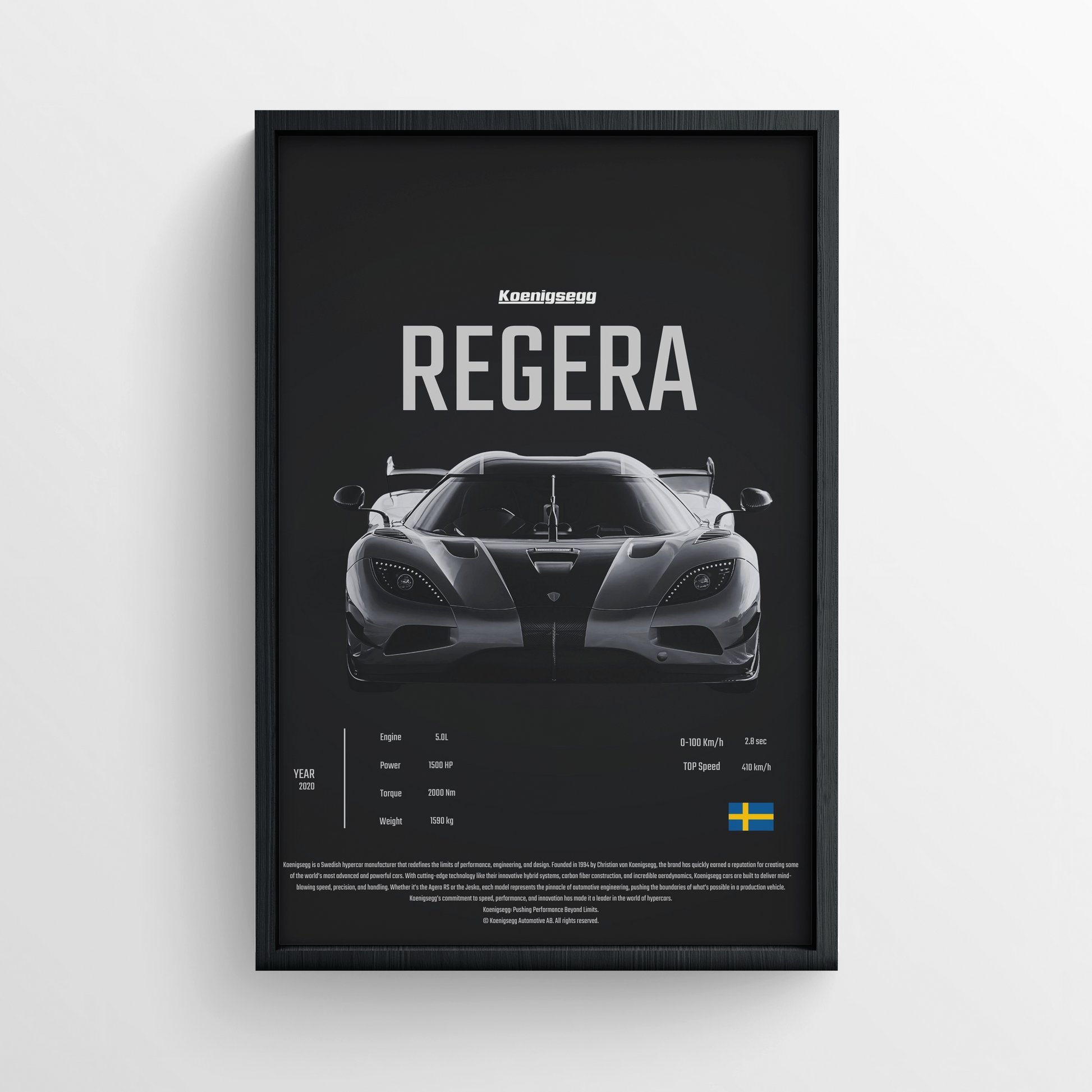 KOENIGSEGG REGERA - FRAMED POSTER