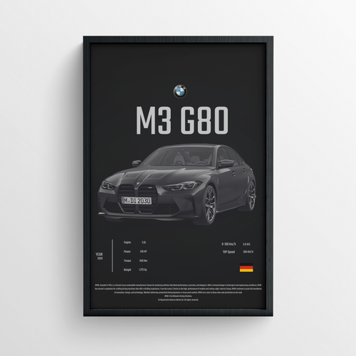BMW M3 G80-  FRAMED POSTER