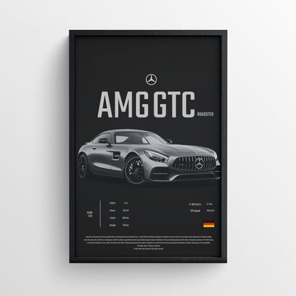 Mercedes-AMG Roadster - Framed Poster - Black Version