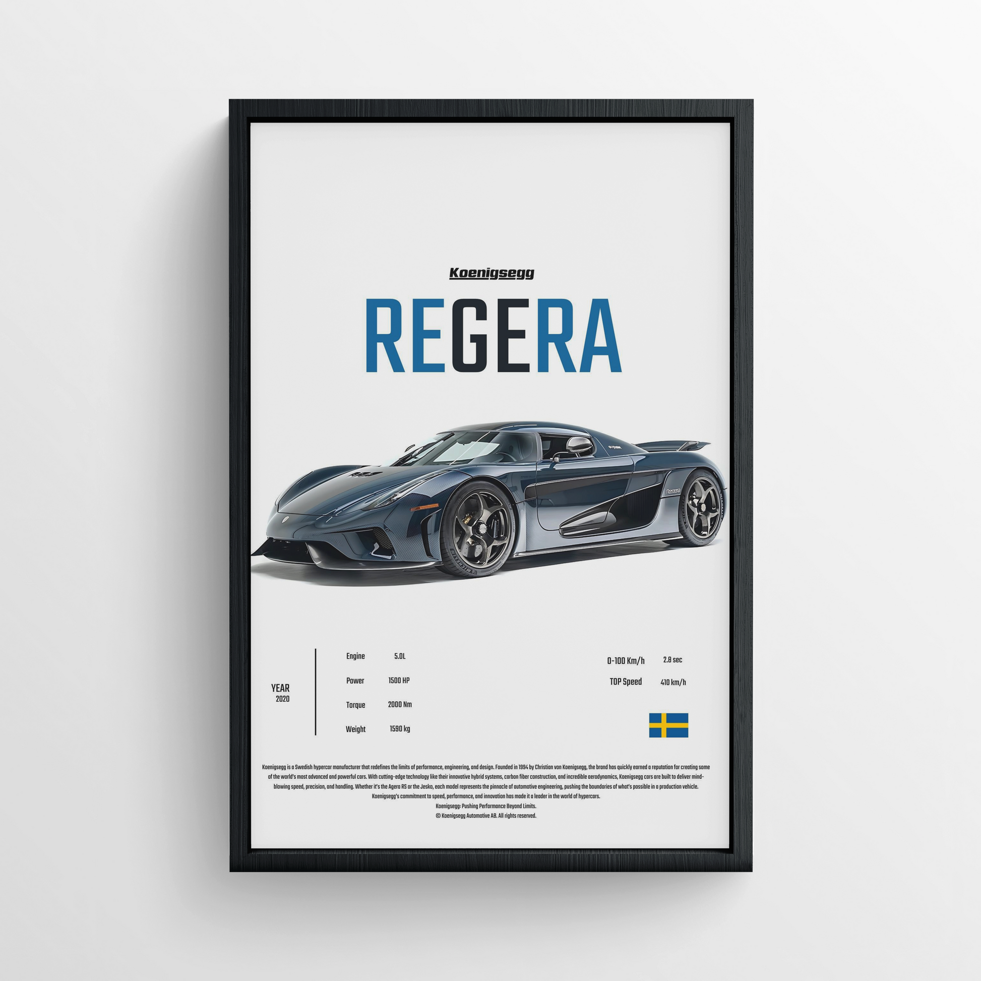 KOENIGSEGG REGERA - FRAMED POSTER