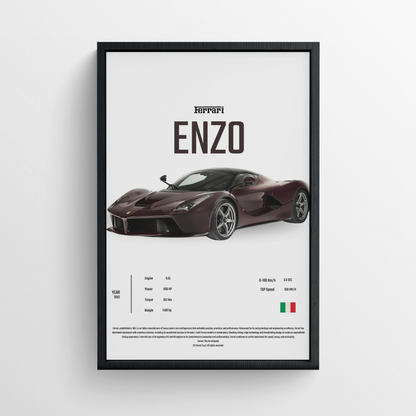 Ferrari Enzo - Framed Poster - White Version