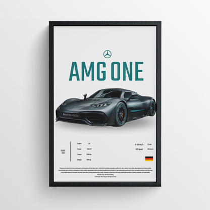 Mercedes-AMG ONE - Framed Poster - White Version