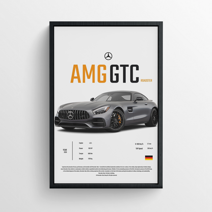 Mercedes-AMG Roadster - Framed Poster - White Version