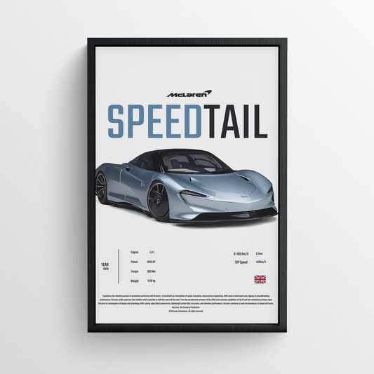 McLaren Speedtail - Framed Poster - White Version