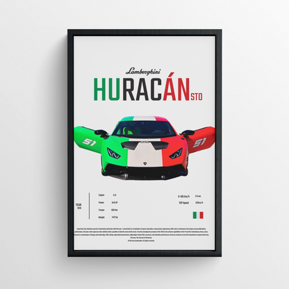 Lamborghini Huracán - Framed Poster - White Version