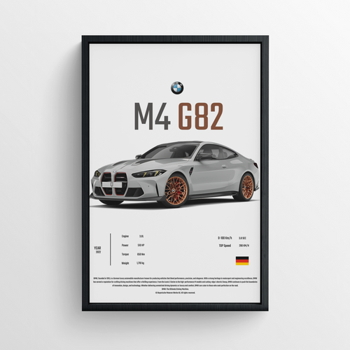 BMW M4 G82 - FRAMED POSTER