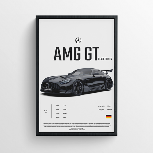 Mercedes-AMG GT - Framed Poster - White Version