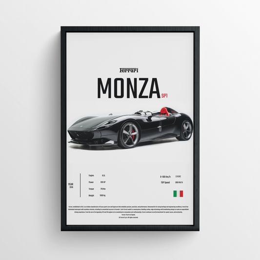 Ferrari Monza SP1 - Framed Poster - White Version