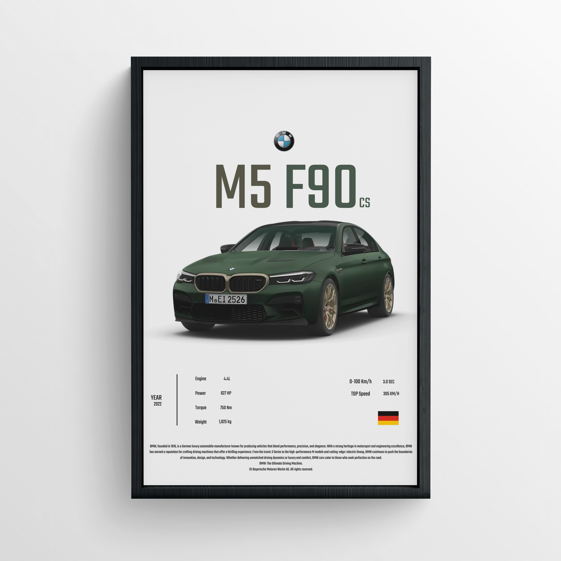 BMW M5 F90CS - FRAMED POSTER