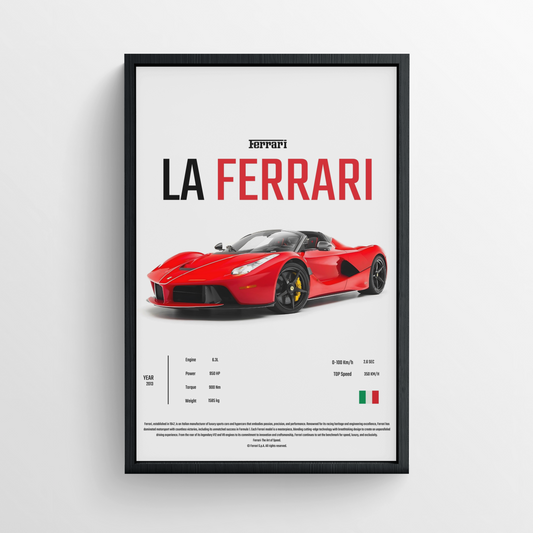 Ferrari LaFerrari - Framed Poster - White Version