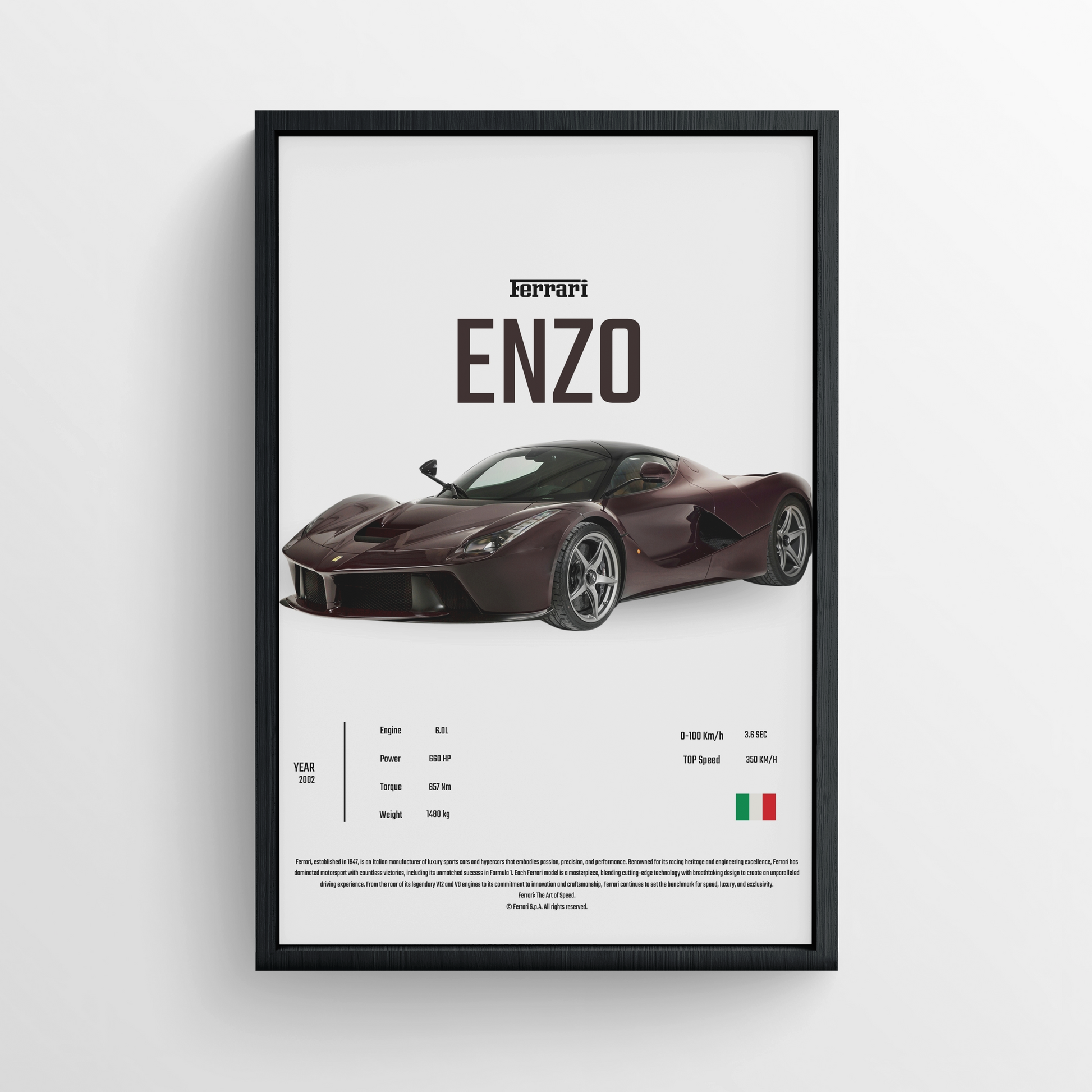 FERRARI ENZO - FRAMED POSTER
