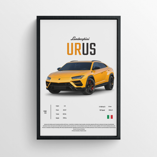 Lamborghini Urus - Framed Poster - White Version